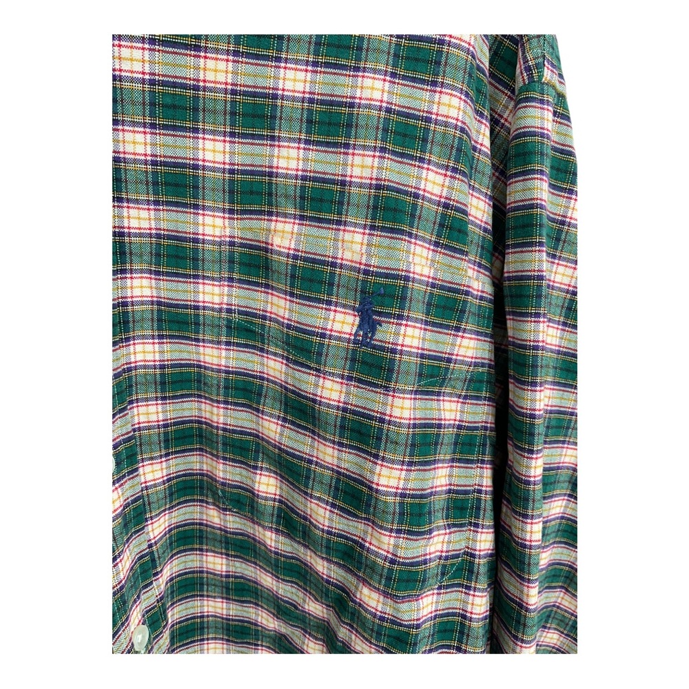 Ralph Lauren Cotton Button Down Long Sleeve Plaid Brushed Shirt - Picture 10 of 16